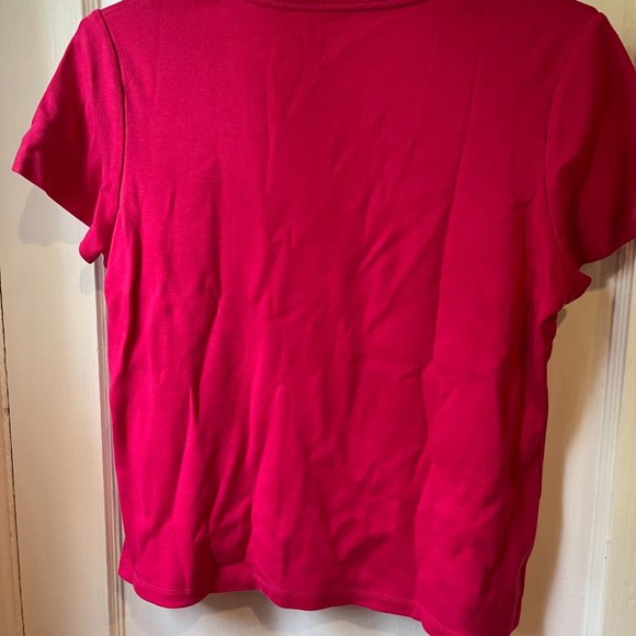 Charter Club Women's Red Tee Short Sleeve Size L - Picture 4 of 4